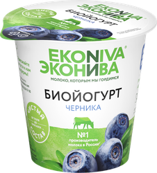 Изображение товара Биойогурт ЭКОНИВА Черника 2,8%, без змж, 125г