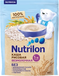 Каша рисовая NUTRILON безмолочная, с 4 месяцев, 180г