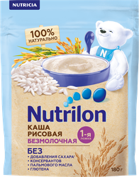 Каша рисовая NUTRILON безмолочная, с 4 месяцев, 180г