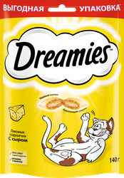 Изображение товара Лакомство для кошек DREAMIES Подушечки с сыром, 140г
