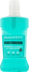 Ополаскиватель для полости рта PRESIDENT Antibacterial Мощная защита от бактерий, 250мл