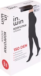 Колготки женские INWIN 150 den, черные 3, cotton, Арт. ХЛ11-395