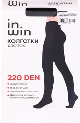 Колготки женские INWIN 220 den, черные 3, cotton, Арт. ХЛ11-305