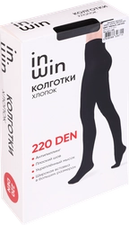 Колготки женские INWIN 220 den, черные 4, cotton, Арт. ХЛ11-305