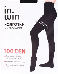 Колготки женские INWIN 100 den черные 5, микрофибра, Арт. ПЛ11-290