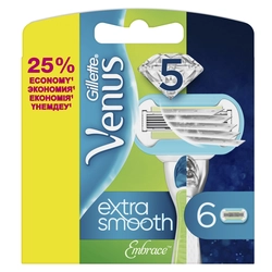 Кассеты сменные для бритья GILLETTE Venus Extra Smooth, 6шт