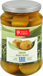 Изображение товара Оливки с косточкой DOLCE ALBERO зеленые крупные, 350г