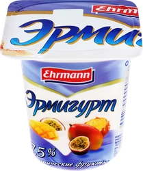 Продукт йогуртный EHRMANN Эрмигурт Экстра Сливочный с тропическими фруктами 7,5%, без змж, 100г