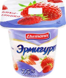 Продукт йогуртный EHRMANN Эрмигурт Экстра Сливочный с клубникой и земляникой 7,5%, без змж, 100г