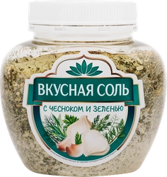 Соль ВКУСНАЯ СОЛЬ с чесноком и зеленью, 400г