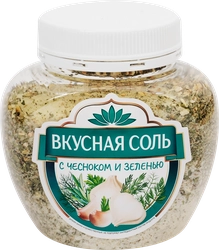 Соль ВКУСНАЯ СОЛЬ с чесноком и зеленью, 400г