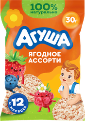 Хлебцы рисовые детские АГУША Полезный перекус Ягодное ассорти, с 12 месяцев, 30г