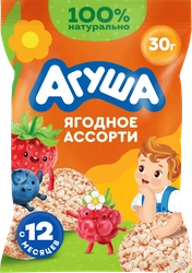 Хлебцы рисовые АГУША Ягодное ассорти, с 12 месяцев, 30г