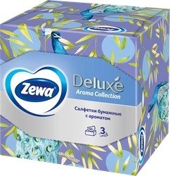 Салфетки бумажные ZEWA Deluxe Арома коллекция, 3-слоя, в коробке, 60шт