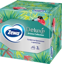 Салфетки бумажные ZEWA Deluxe Арома коллекция, 3-слоя, в коробке, 60шт