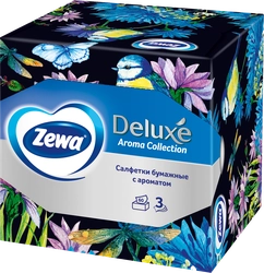 Салфетки бумажные ZEWA Deluxe Арома коллекция, 3-слоя, в коробке, 60шт