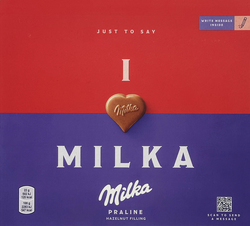Изображение товара Конфеты MILKA I Love Milka Hazelnut с ореховой начинкой, 110г