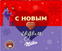 Конфеты MILKA I Love Milka Hazelnut с ореховой начинкой, 110г