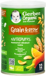 Снеки пшенично-овсяные GERBER Organic морковь-апельсин, с 12 месяцев, 35г