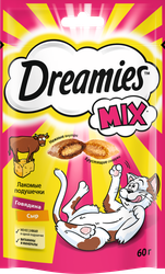 Изображение товара Лакомство для кошек DREAMIES Микс Говядина и сыр, 60г