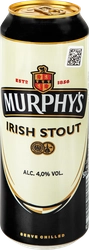 Пиво темное MURPHYS IRISH STOUT фильтрованное пастеризованное 4%, 0.5л