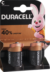 Батарейки щелочные DURACELL C/LR14, 2шт