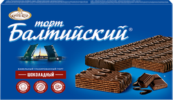 Изображение товара Торт БАЛТИЙСКИЙ Вафельный шоколадный, 320г