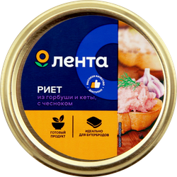Риет ЛЕНТА с чесноком из горбуши и кеты, 180г