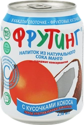Напиток FRUITING из сока манго с кусочками кокоса негазированный, 0.238л