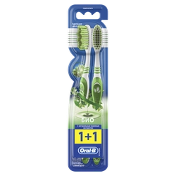 Зубная щетка ORAL-B Био 40, средней жесткости, 2шт