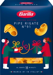 Макароны BARILLA Pipe Rigate n.91 из твердых сортов пшеницы группа А высший сорт, 450г