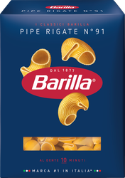 Изображение товара Макароны BARILLA Pipe Rigate n.91 из твердых сортов пшеницы группа А высший сорт, 450г