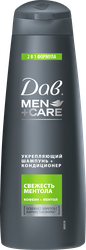 Изображение товара Шампунь-кондиционер для волос мужской ДАВ Men+Care 2в1 Свежесть ментола, Кофеин и ментол, 380мл