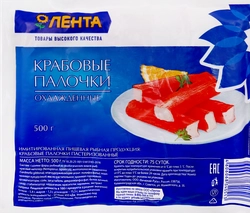 Крабовые палочки охлажденные ЛЕНТА (имитация), 500г