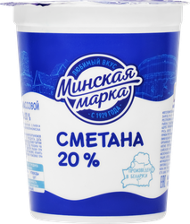 Сметана МИНСКАЯ МАРКА 20,0% стакан без змж