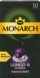 Изображение товара Кофе молотый в капсулах MONARCH Lungo 8 Intenso натуральный жареный, 10кап