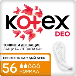 Прокладки ежедневные KOTEX Deo Normal, 56шт