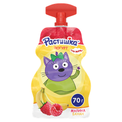 Йогурт питьевой РАСТИШКА Малина, банан 2,6%, без змж, 70г