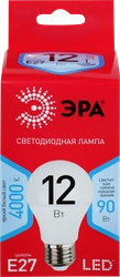 Лампа светодиодная ЭРА Эко 12Вт E27, холодный свет, груша