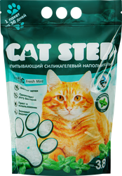 Наполнитель силикагелевый для кошачьего туалета CAT STEP Мята, 3,8кг