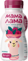 Йогурт питьевой МАМА ЛАМА Малина 2,5%, без змж, 200г