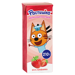 Коктейль молочный для детей РАСТИШКА Клубника 2%, без змж, 210г