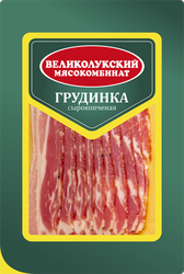 Изображение товара Грудинка сырокопченая МК ВЕЛИКОЛУКСКИЙ категория Б, нарезка, 150г