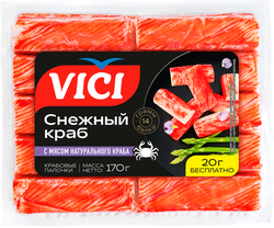 Изображение товара Крабовые палочки VICI Снежный краб, с мясом натурального краба 150+20г, 170г
