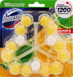 Изображение товара Блок для унитаза DOMESTOS Trio Power 5 Свежесть лайма, 3х55г