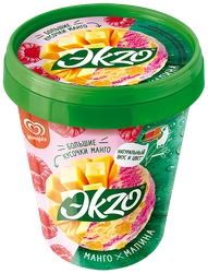 Мороженое ЭKZO Манго-малина молочное без змж, ведро, 520г