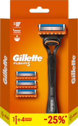 Изображение товара Станок для бритья GILLETTE FUSION с 3 сменными кассетами