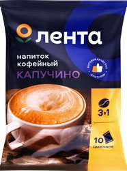 Напиток кофейный растворимый ЛЕНТА Cappuccino 3в1, 10пак