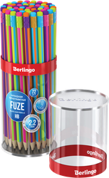Карандаш чернографитный BERLINGO Fuze HB, трехгранный, заточенный, с ластиком, в ассортименте Арт. BP00865