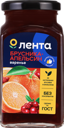 Варенье ЛЕНТА Брусника, апельсин, 370г